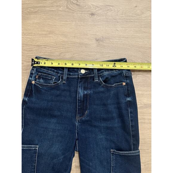 Judy Blue The Balley High Waist Cargo Bootcut Denim Blue Jeans Size 5/27 - Picture 6 of 10